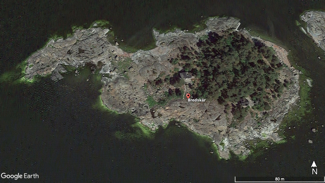 The island of Bredskar, Google Earth